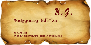 Medgyessy Géza névjegykártya